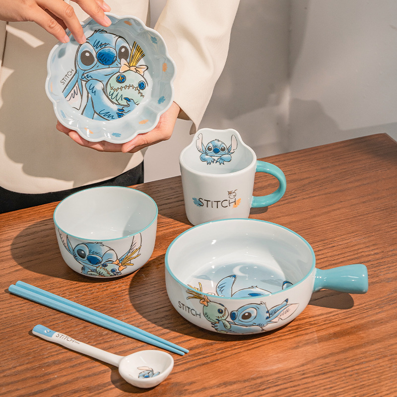Conjunto de platos de cerámica de Steele, cuenco encantador, taza de agua, caja de regalo de fresa, oso, regalo de mujer, platos