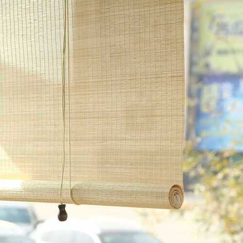 Outdoor Bamboo Roll-Up Blinds, Whitewashed for Wholesale, Home Use, Balcony Sunshade, Waterproof, Moldproof, Sun-Resistant Bamboo Curtain