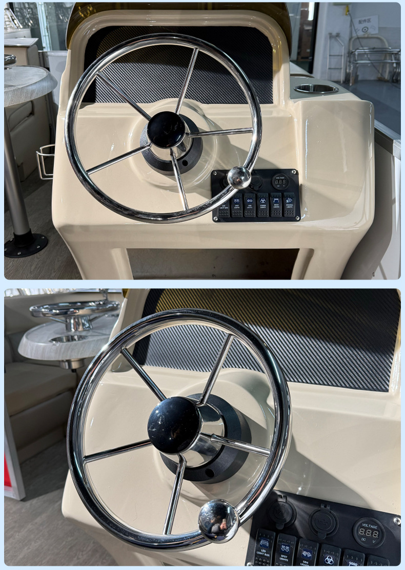 Marine Stainless Steel Steering Wheel Neutral Steering Wheel for Yacht Fishing Boat Hydraulic Mechanical Rudder Direction System