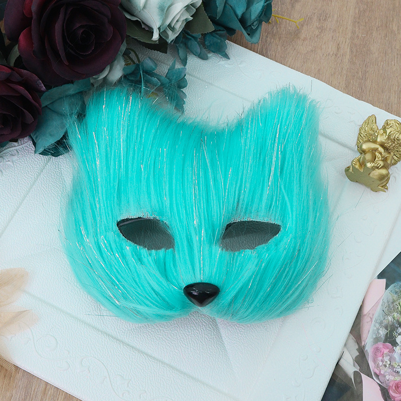 Halloween máscaras de gatos y zorros máscaras de maquillaje de baile animal cara de gato peluche máscaras de espectáculo sexy máscaras de cara de gato