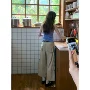 直筒高腰百搭复古牛仔裤