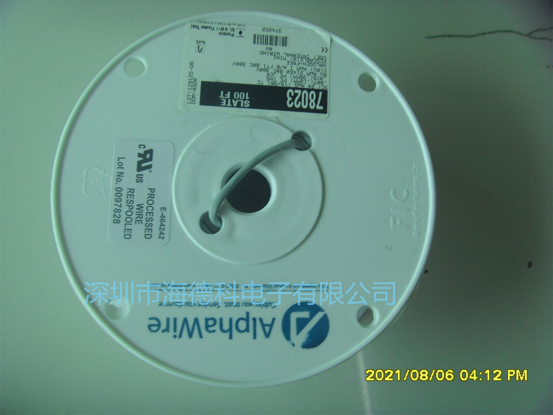 海德科电子 UL1007美标电线正品alphawire3051GR001
