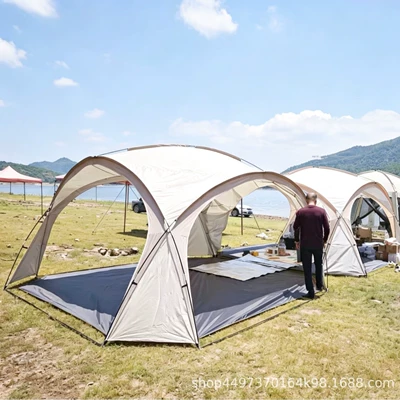 Outdoor Camping Folding Tent Dome Canopy for Multi-Person Entertainment and Rest, Sunshade, Sun Protection, Rainproof, Beach, Lawn, Park