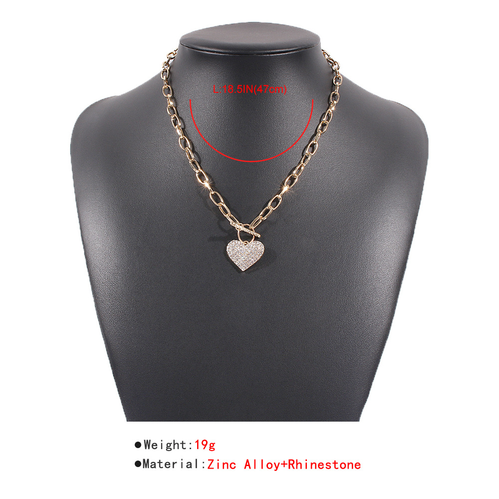 Fashion Exaggerated Punk Style Heart-shaped Diamond Necklace display picture 2