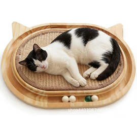 木质猫抓板一体猫床猫咪解闷自嗨玩具猫抓球剑麻垫磨爪板猫爬架