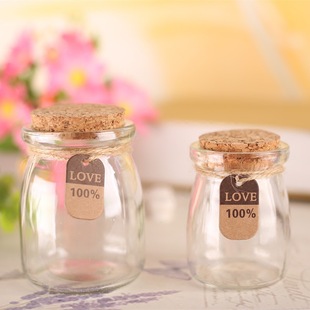 10 Pieces Free Shipping 200ml Pudding Cork Bottle 100ml Glass Lucky Star Bottle Cork Bottle Starry Sky Bottle Drift Bottle