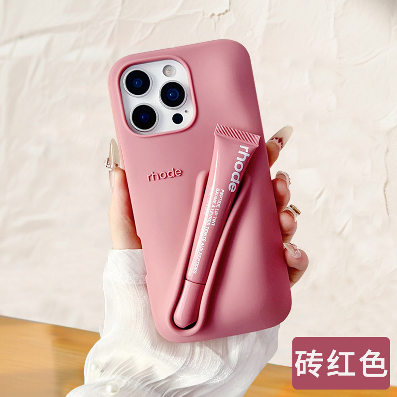ヘイリーと同じスタイルの収納リップグロス付きスマホケース、Xiaomi Note14対応、シリコン製、日本・韓国風|undefined
