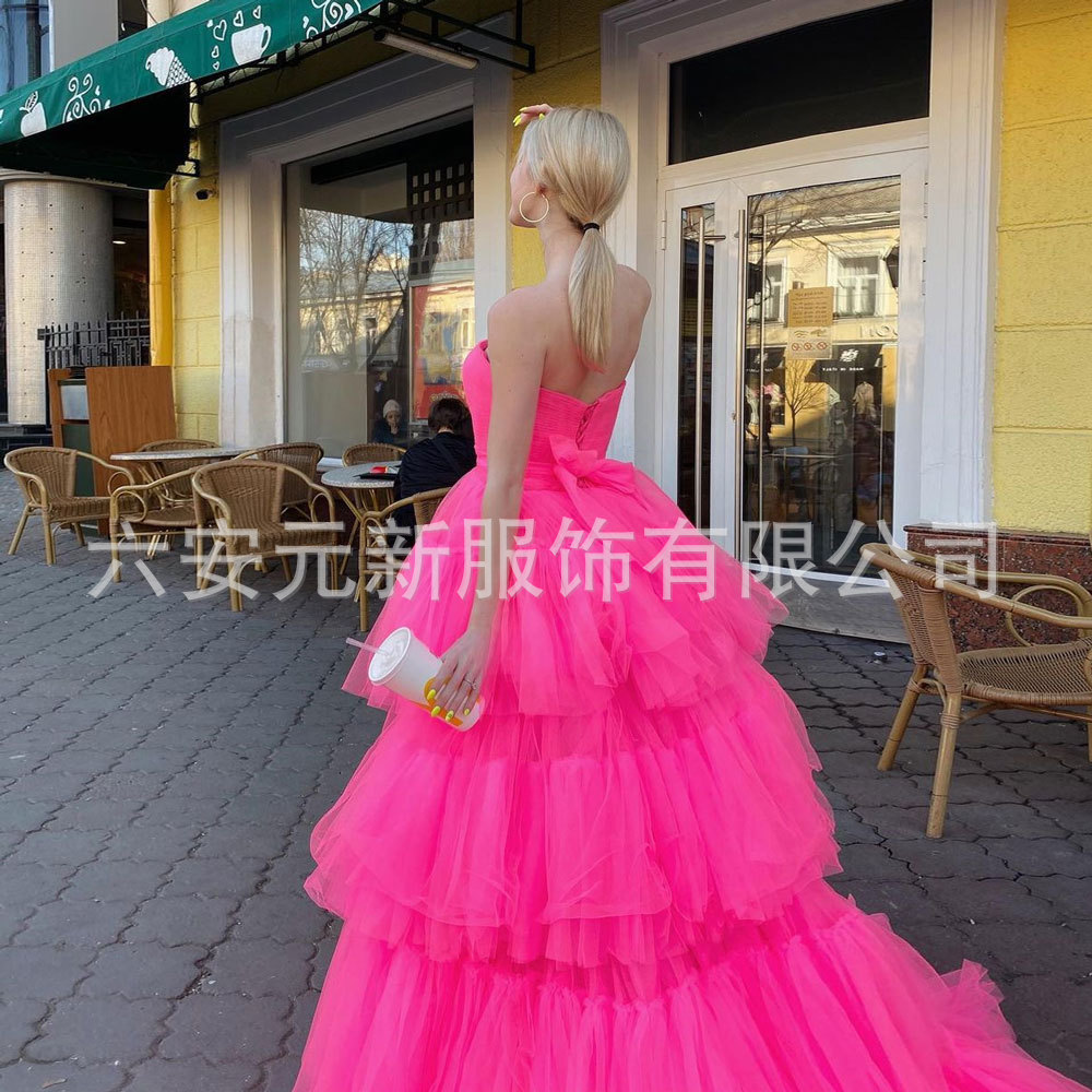2023 europeo y americano Comercio exterior Amazon AliExpress deseo nuevo tubo superior falda de la torta boda bola del banquete vestido noche