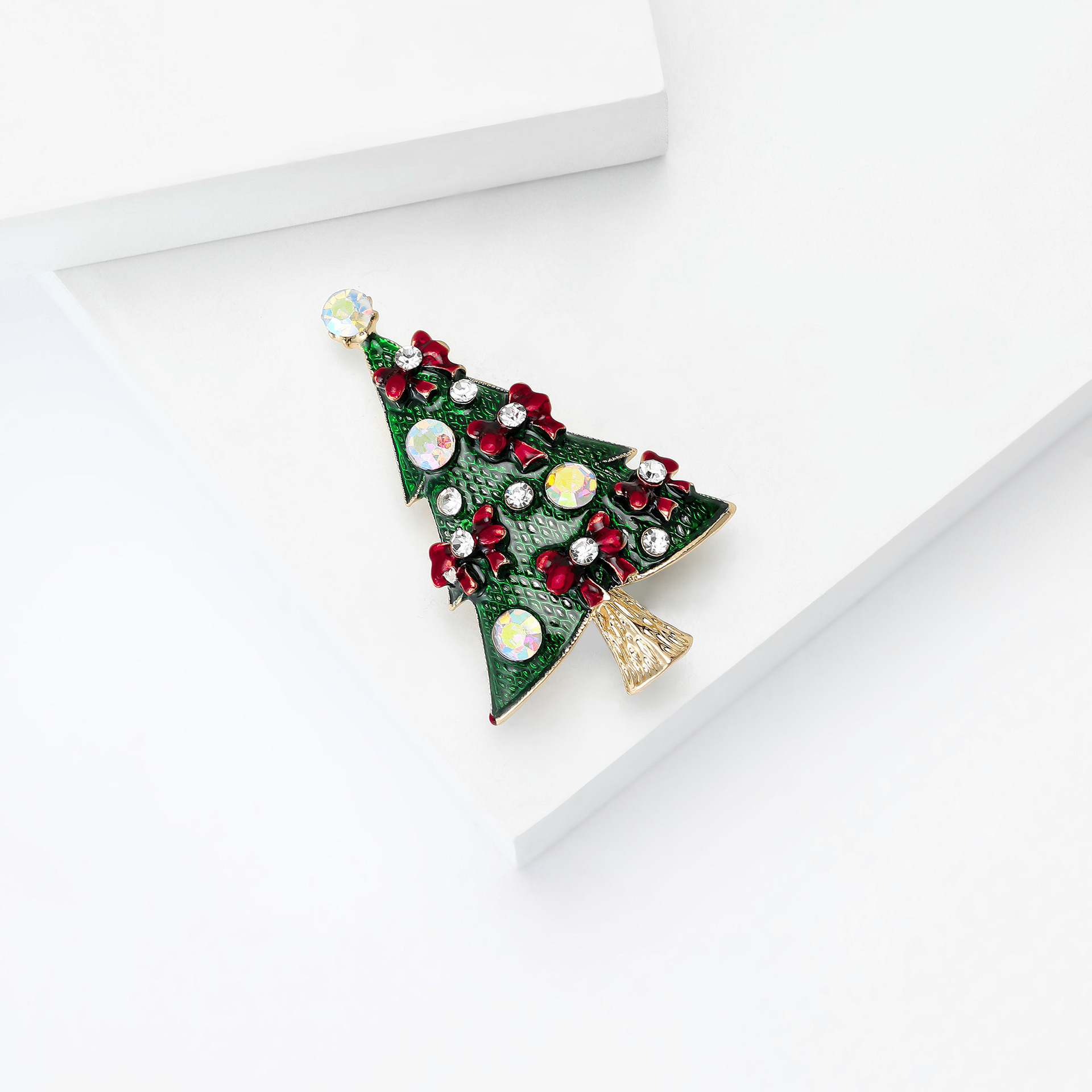 European and American Creative Alloy Enamel Christmas Tree Brooch Fashion All-match Women's Clothing Corsage Jewelry Pin