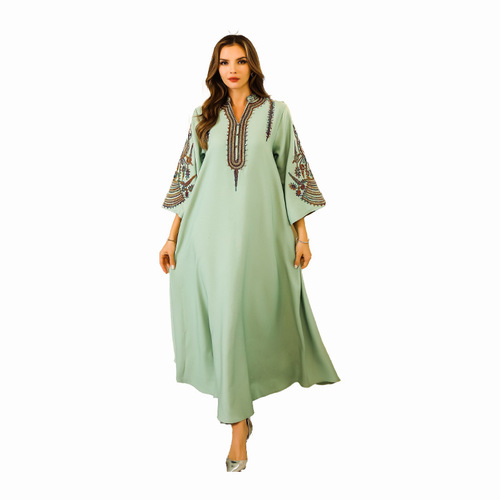 Abaya lady robe evening gown Dubai Turkish Middle Eastern Muslim rope embroidered robe women's dress