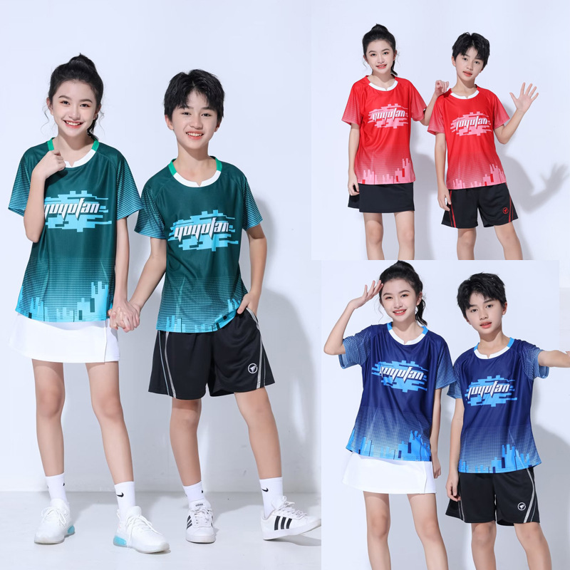 新款正品儿童羽毛球服乒乓球服速干中小学生队服夏季套装可印字号