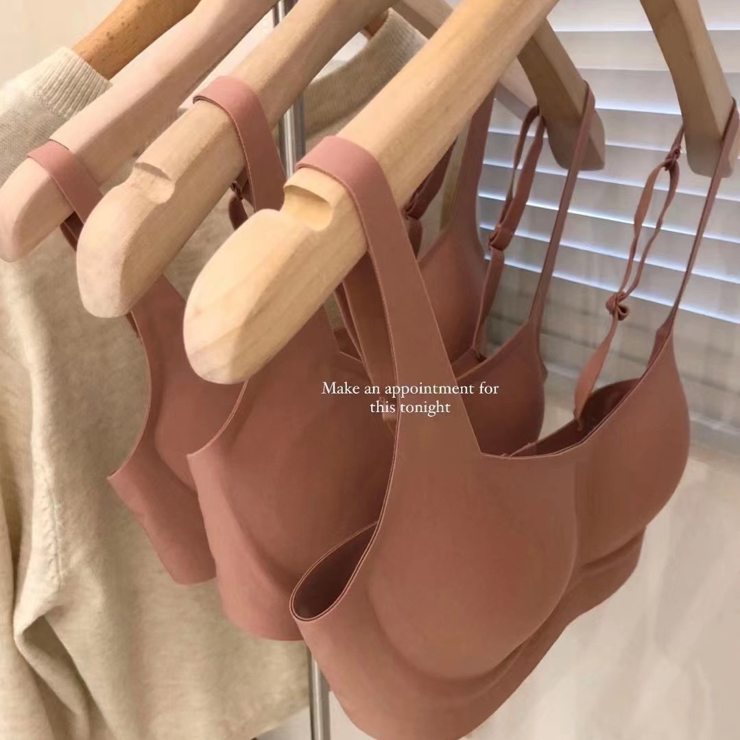 METWO 프렌치 스타일 스몰 스퀘어 칼라 속옷 한 단어 칼라 에어 브라 속옷 여성용 얇은 푸시 업 라텍스 브라