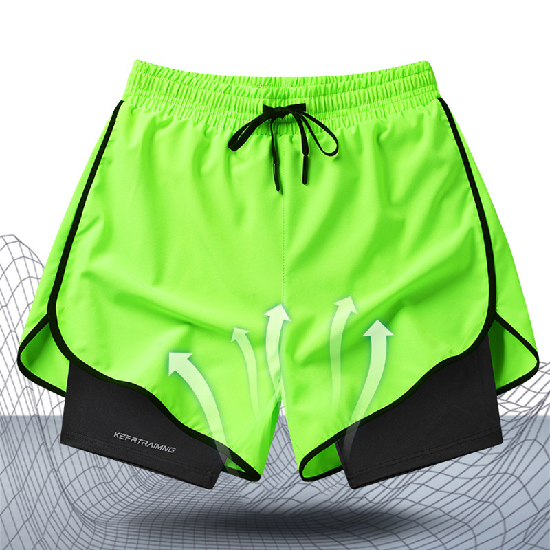 Quick-drying Sports Shorts Men's Summer Casual Pants Running Stretch Fitness Belt Lining Thin 4-point Pants Men's Trendy