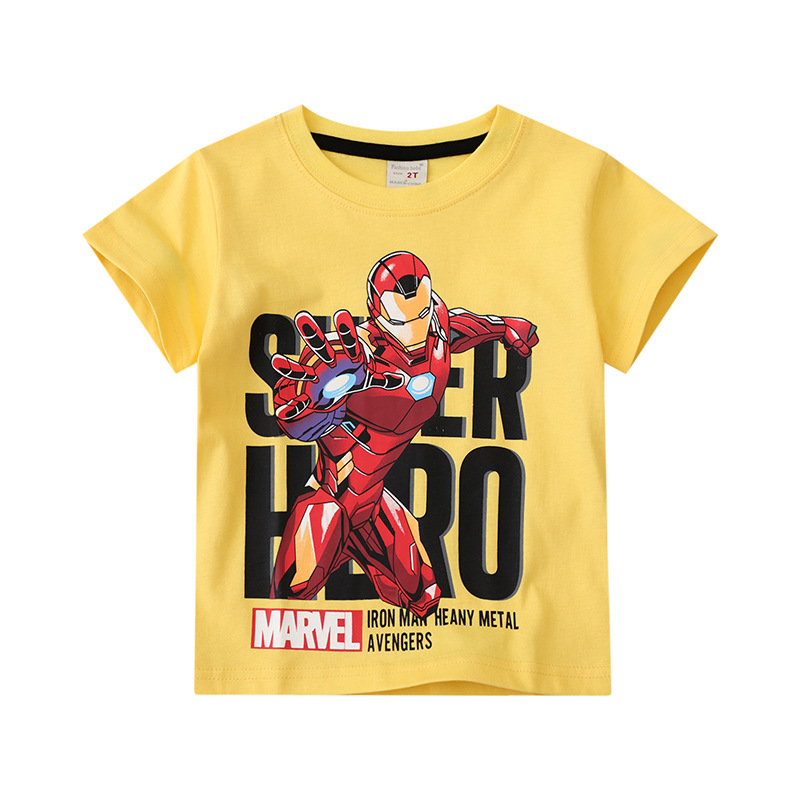 Summer children's T-shirt for boys, children's clothing, European style, with short sleeve