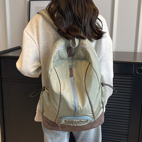 Large Capacity Backpack  New Nylon Fabric High-End Dual Shoulder Bag for Women High School and University Students Casual Backpack