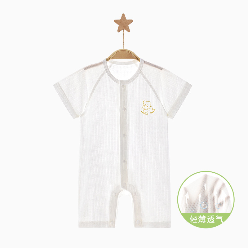 Bebé mono verano hombres y mujeres niños de manga corta delgada mampara transpirable mampara ropa de verano para bebés ropa de recién nacido