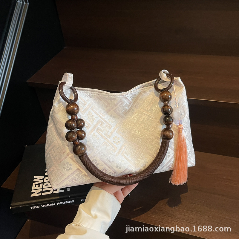 Guangxi Zhuang Brocade New Chinese Style Women's Bag 2025 New Tassel Commuter Versatile Shoulder Underarm Bag Super Popular Handbag