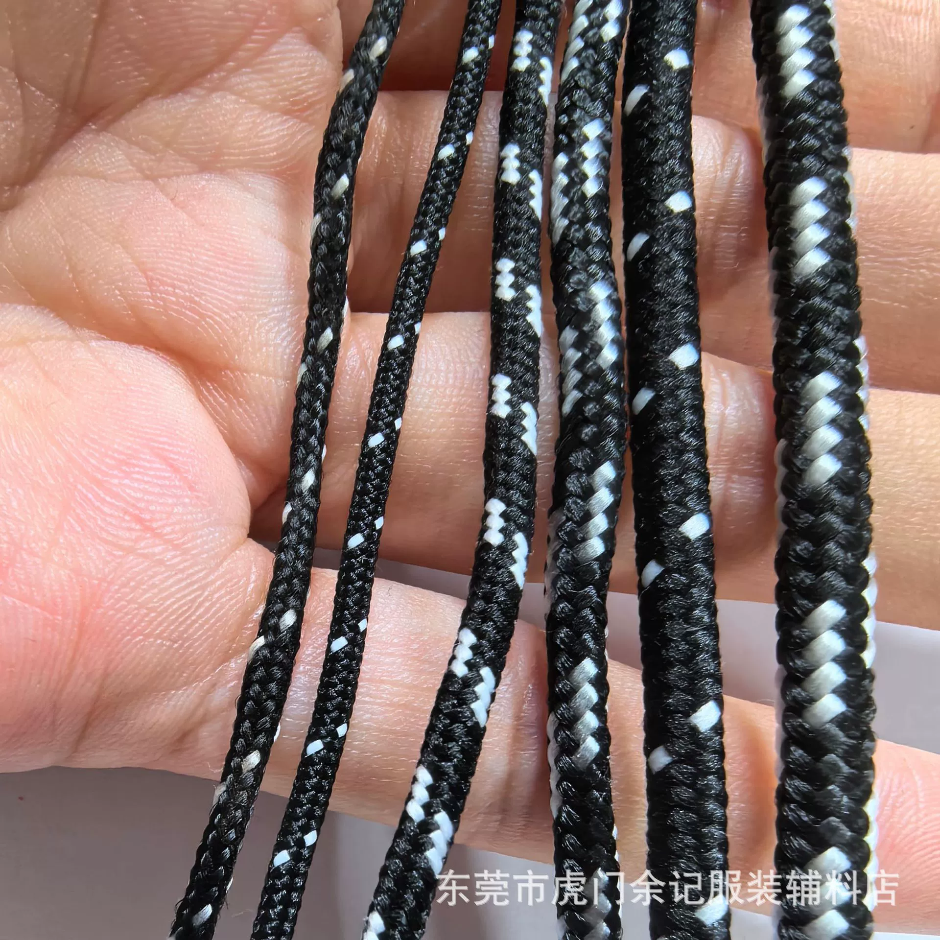 Черно-белая нейлоновая веревка в горошек, подвеска для одежды, съемник на молнии, плетеная веревка для уличной палатки, веревка для переплета