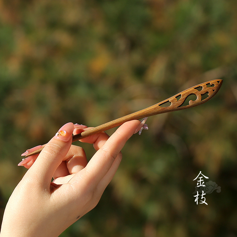 Xiangyun horquilla estilo antiguo simple diario de alto grado updo horquilla de madera nuevo estilo chino accesorios para el cabello palillos de ébano al por mayor