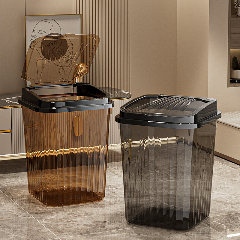 Thickened household trash can for bedroom, living room, bathroom, kitchen, universal flip-top, light luxury, high aesthetic value, wholesale