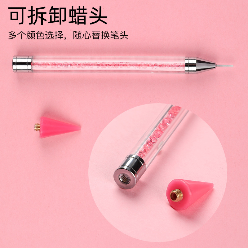 FUENTE Taladro de uñas de fábrica crayón de cera viene con taladro de punto pegajoso taladro de descarga taladro de succión pluma Punta de grano pluma herramienta de joyería