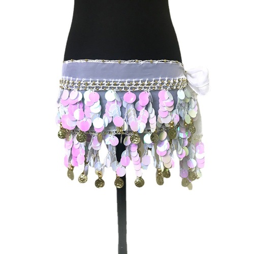 New belly dance waist chain hip scarf for beginners, lengthened and widened tassel waist scarf, Indian dance performance belt girdle