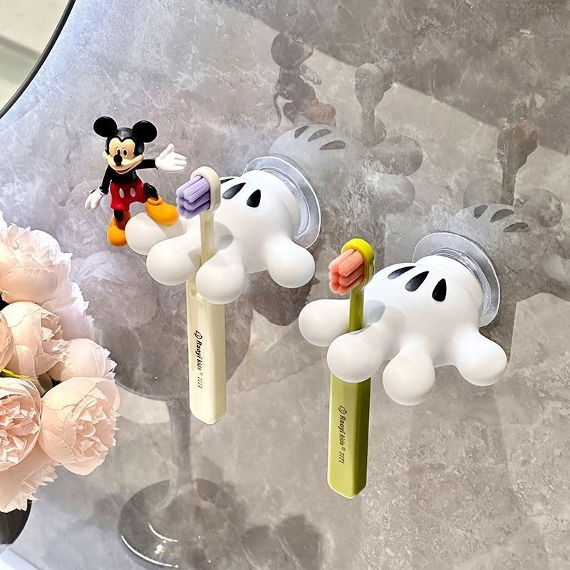 ミッキーパーム歯ブラシホルダーかわいい漫画歯ブラシ収納ラック壁掛け歯ブラシ吊り下げ収納パンチフリー衛生|undefined