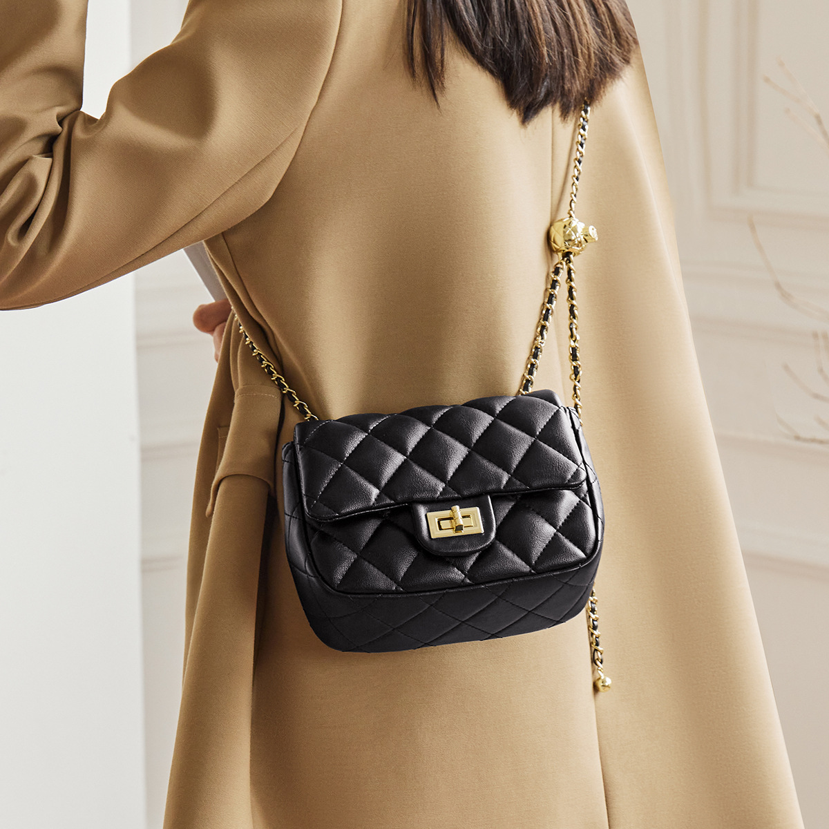 Qiaofu Women's Bag New 2024 Genuine Leather ChanelStyle Bags Rhombus Chain Bag Fashion Shoulder