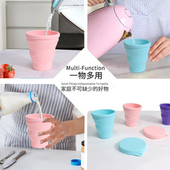 Factory Silicone Water Cup for Children Summer Silicone Foldable Water Cup Creative High-Temperature Resistant Portable Water Cup Wholesale