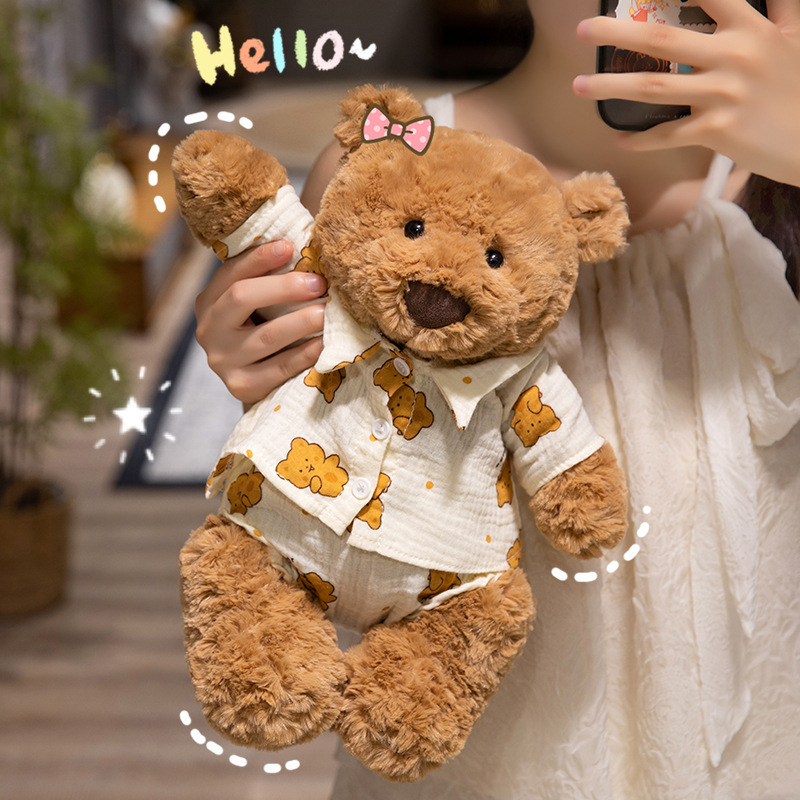 Cross-border Barcelona Bear Doll Plush Toy Teddy Bear Doll Soothing Cloth Doll Cute Female Gift Wholesale