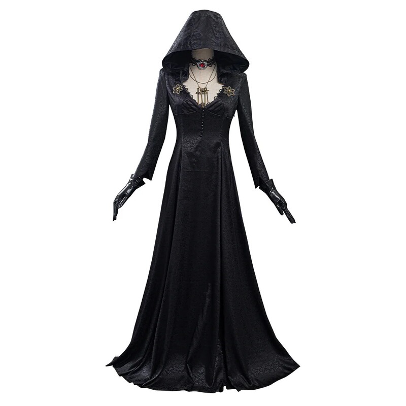 Free Tattoo Stickers Moth Girl Cosplay Costume Wholesale Performance Outfit Halloween Resident Evil 8 Anime Female Costume