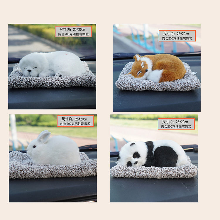 Llamará bolsa de carbón de bambú, simulación de perros, gatos, adornos para el hogar, adornos para el hogar, juguetes de peluche lindos, purificación de aire para automóviles.