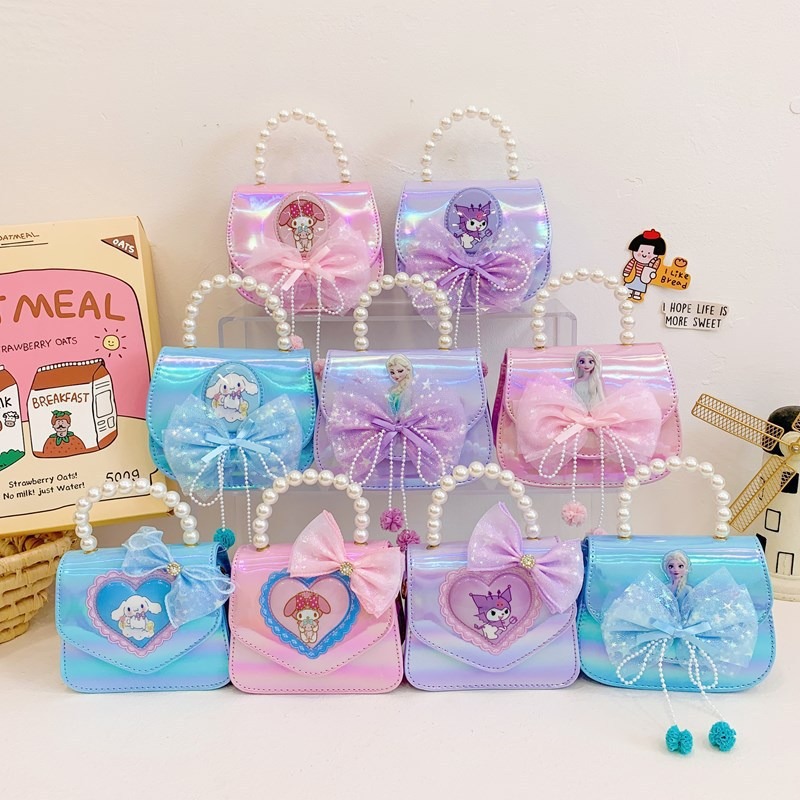 Nuevo bolso para niños niñas nuevo estilo princesa Elsa bolso de mano mochila helado de moda flash bolso lotes