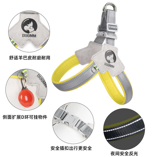 New Dog Leash Harness Saddle Dog Chest Back Harness Breathable Reflective Dog Backpack Pet Leash Wholesale