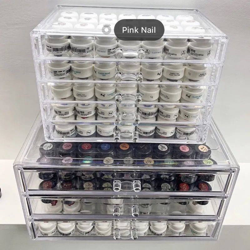 Nail Art Box Jewelry Box Nail Polish Glue Storage Japanese Glue Storage Box Acrylic Transparent Drawer Storage Box Wholesale