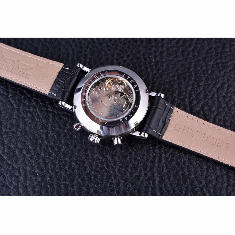 Jaragar Belt Men's Automatic Mechanical Watch Three Plate Six Pin Week Men's Wrist Band Diamond_voghion.com