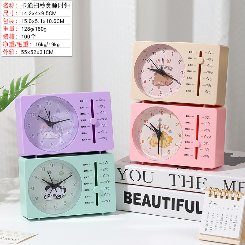 Super ruidoso retro campana despertador dormitorio noche luz mudo reloj regalo creativo estudiante reloj de noche Decoración