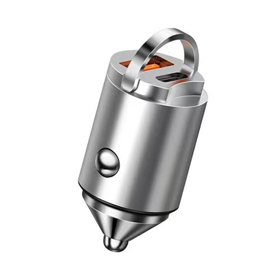 Mobil şarj cihazları: charging 100w flash charging super - cone-head-alloy-invisible-pull-ring-pd30-qc30-silver