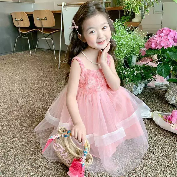 Summer dress for children, summer dress, fairy tutu dress, trendy soft tulle dress for girls, fashionable lace
