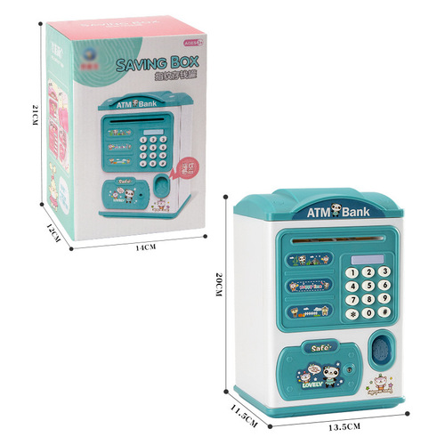 Cartoon Fingerprint Money Box Toy Multifunctional Automatic Roll Money Password Box Coin Savings Jar Children's New Year Gift 