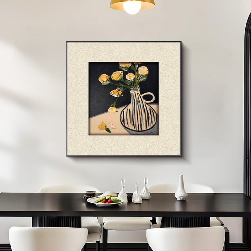 Blanco y negro gris abstracto decoración de comedor pintura moderna simple alta sensación de arte sala de estar colgar pintura pintura dormitorio pintura mural de mesa de comedor