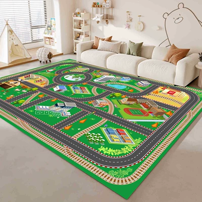Avtomobil döşəmə paspasları — children's floor mat, city traffic - urban-road-adventure-tech-fabric-100x160cm6mm