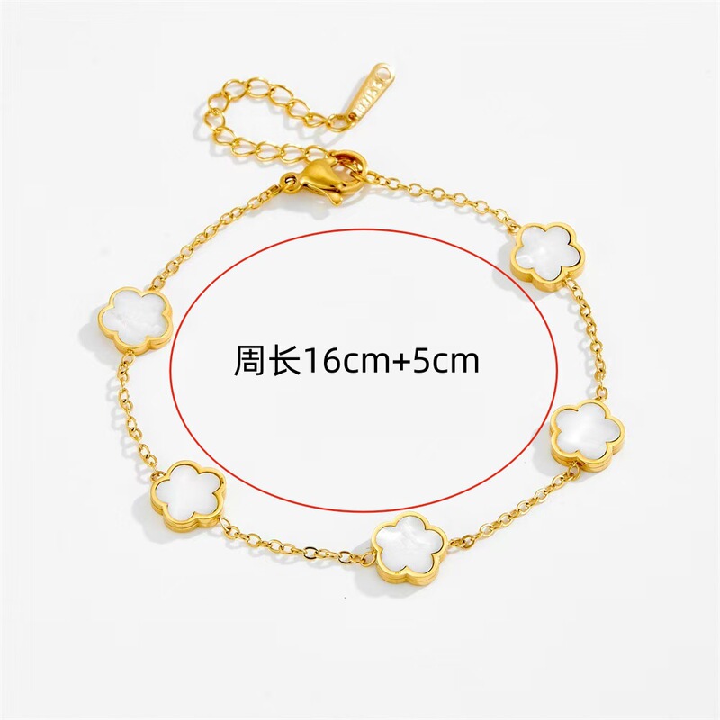 ブレスレット レディース 海外向け 五つ葉のクローバー 花 合金 ニッチ 梅の花 ブレスレット おしゃれ 上品 五花飾り 2025年新作|undefined