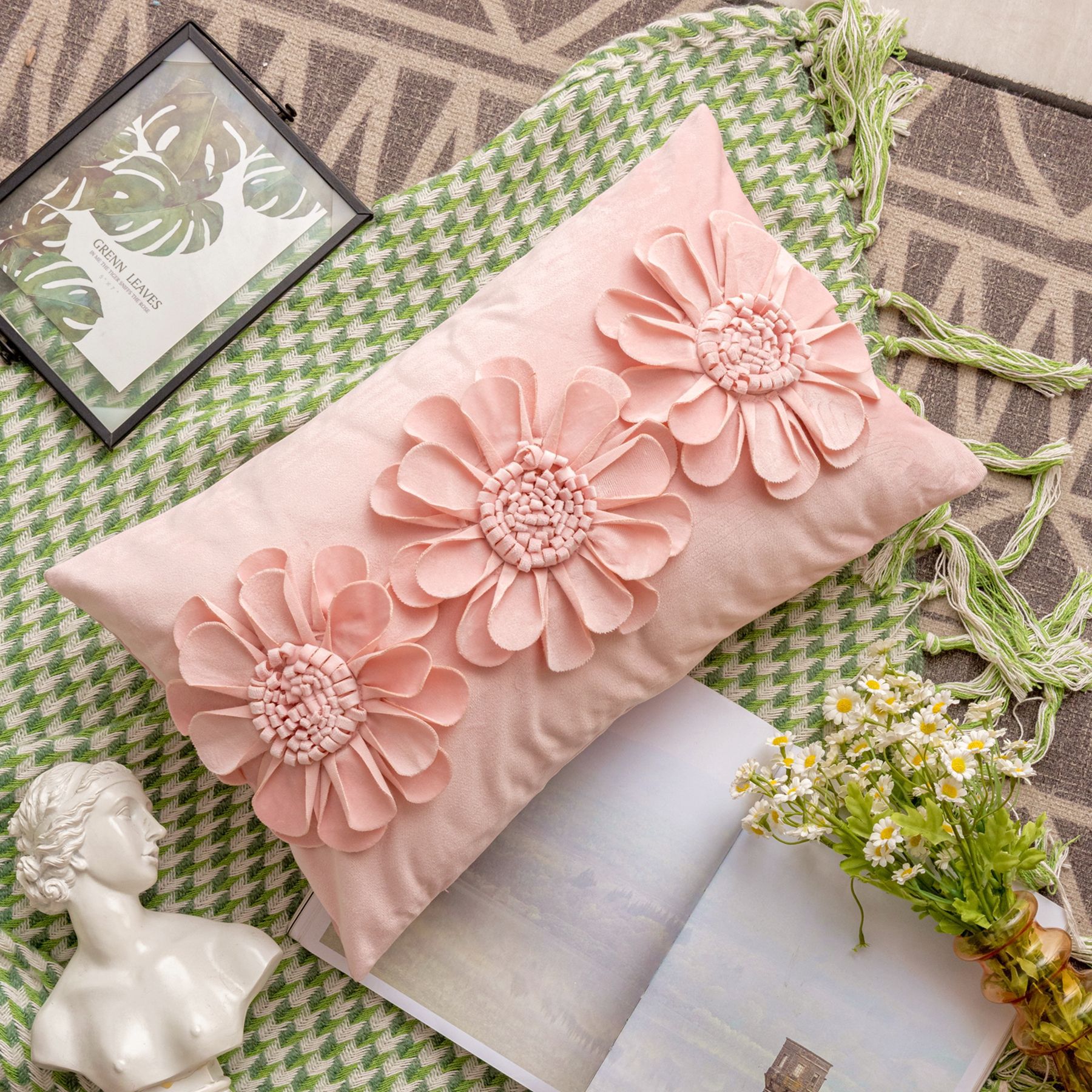 370g Weight Pillow Cases Home Textiles & Decor Type Netherlands velvet Material Heart Shape, Solid Color, Flower Pattern IG Style Style IG Style Heart Shape Solid Color Flower Pillow Cases Couch & Sofa Decor 2