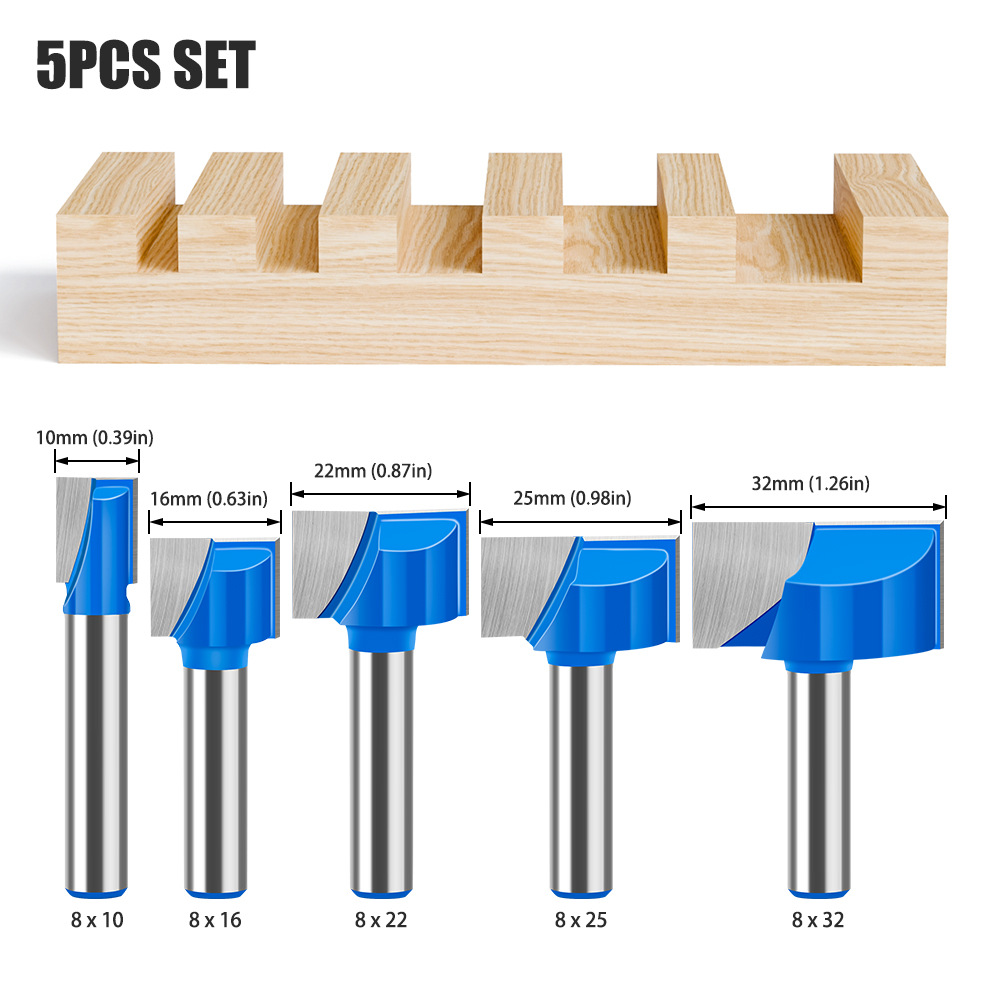 Mango de 8mm exportado a Rusia Amazon AliExpress máquina de grabado máquina de recorte cuchillo de limpieza de fondo plano 10-32mm azul