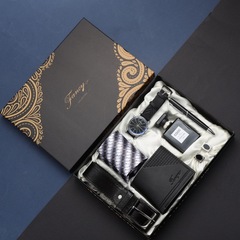 跨境禮品批發實用男士天地蓋禮盒套裝 皮帶錢包鑰匙扣筆4件套禮盒