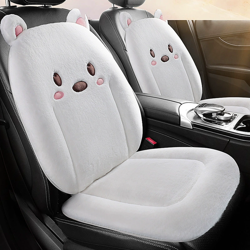Подушка для автомобильного сиденья зимний плюшевый милый мультяшный набор из трех частей богиня с маленькой талией толстый теплый чехол для подушки для автомобильного сиденья