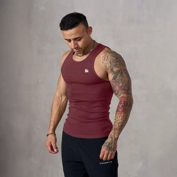 YOUNGLA New Knitted Ice Silk Rib Top Men's Sports Fitness Vest Running Basketball Training Vest