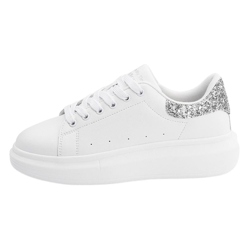 Augustion 2025 nuevos zapatos blancos de suela gruesa moda femenina estilo simple casual mujer zapatos blancos ins zapatos de moda