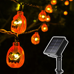 Cross-border best-selling 20LED LED Halloween pumpkin light string outdoor decorative solar light string for atmosphere arrangement